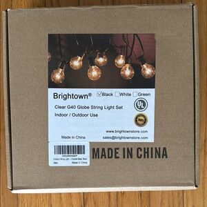 NWOT Brightown Clear Globe String Light Set
